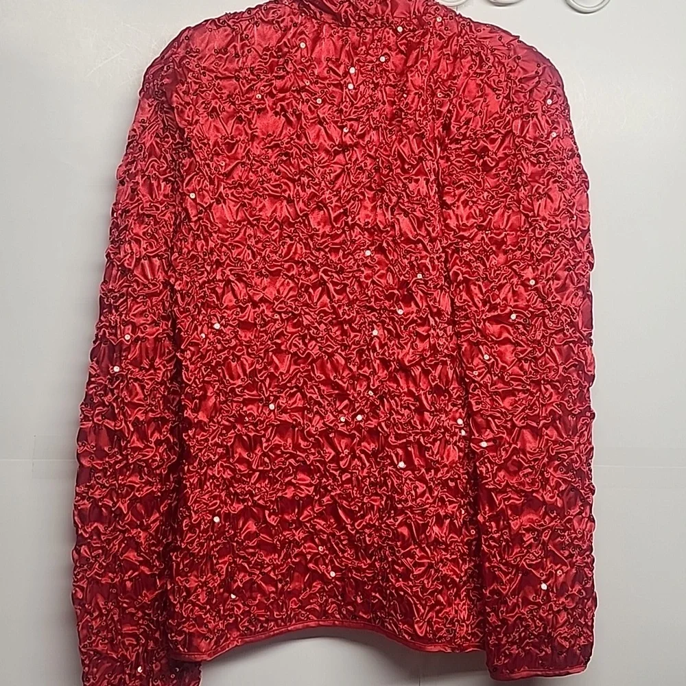 Addressing Woman Sz XL Elegant Red Zippered Lightweight Jacket NWT - Picture 5 of 9